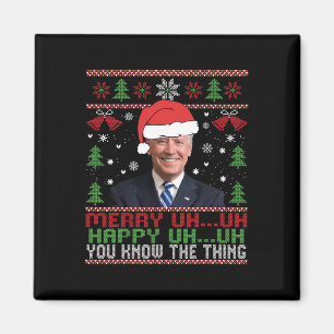 Aimant Fun Père Noël Joe Biden Merry Euh Noël laid