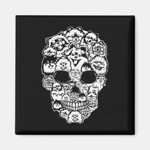 Aimant Fun Pomeranian Skeleton Skeleton Halloween