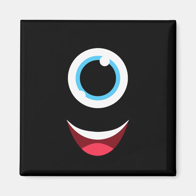 Aimant Fun Scanner Monster Eyeball Face Facile Halloween  (Devant)