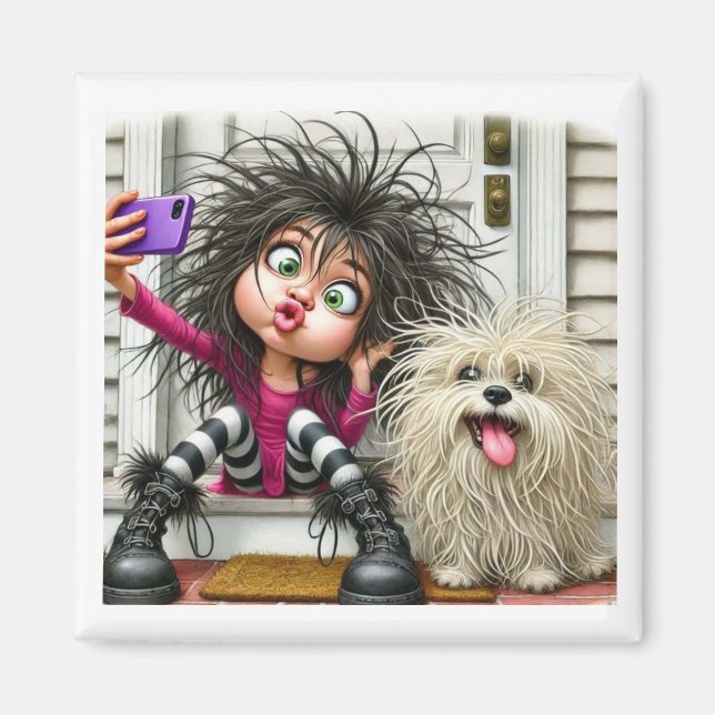 Aimant "Fun Selfie sauvage - Magnet" (Devant)