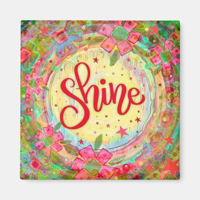 Aimant Fun Shine Floral Whimsical Inspirationnel (Devant)