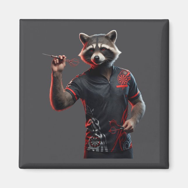 Aimant Fun Tee de Raccoon de Fléchettes pour Jouer aux Fl (Devant)