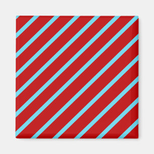 Aimant Fun Turquoise Turquoise Red Diagonal Stripes Cadea