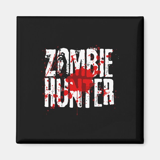 Aimant Fun Zombie Hunter Design Pour Garçons Filles Hallo (Devant)