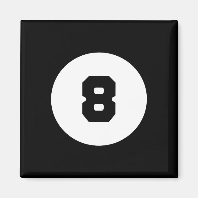 Aimant Funky 8 Ball Magic Huit Ball Billard Pool Noir (Devant)