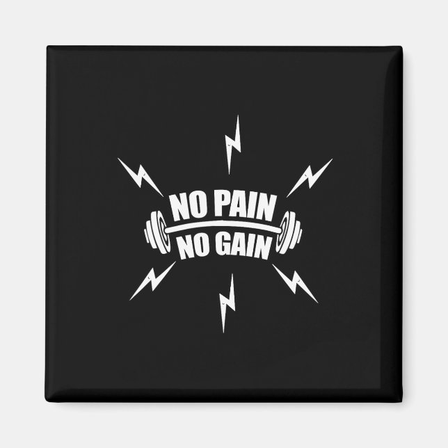 Aimant Funky Bodybuilding no Pain No Gain' With Dumbbell (Devant)