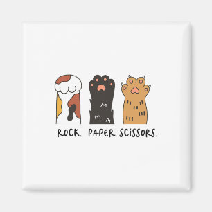 Aimant Funky Cat Rock Ciseaux Papier Cute Cat Paquets Enf
