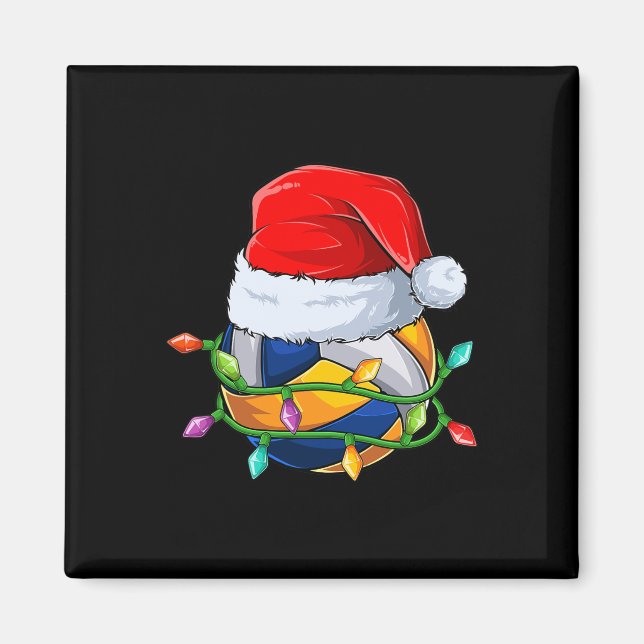 Aimant Funky Christmas Volleyball Santa Hat Xmas Garçons  (Devant)