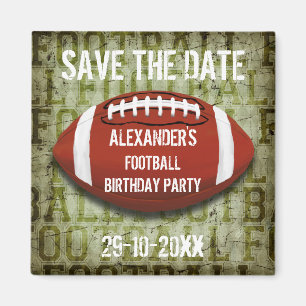 Aimant Funky Green Grunge Football Save The Date