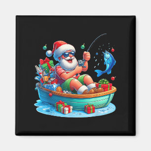 Aimant Funky Santa Claus Pêche Noël En Juillet Plage