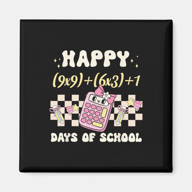 Aimant Funny 100th Day Math Formula 100 Days Of School Ma (Devant)