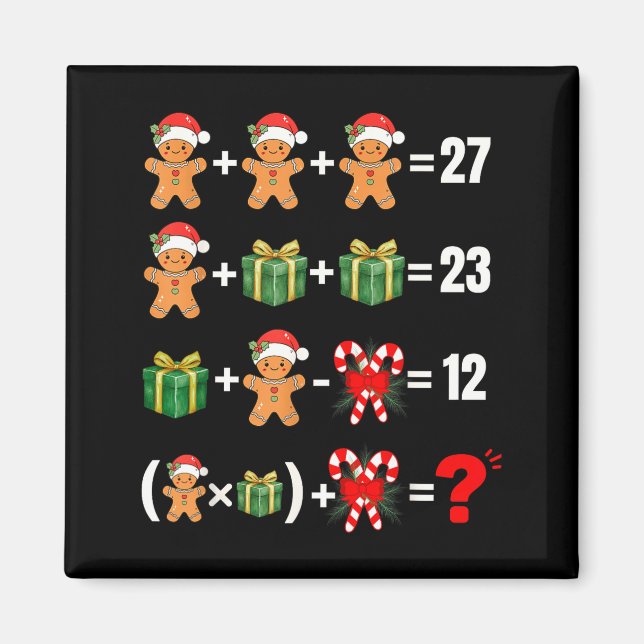 Aimant Funny 67 Meme Candy Merry Santa Math Teacher Chris (Devant)