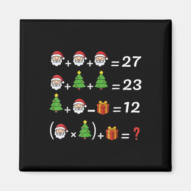 Aimant Funny 67 Meme Christmas Math Teacher Santa Six Sev (Devant)