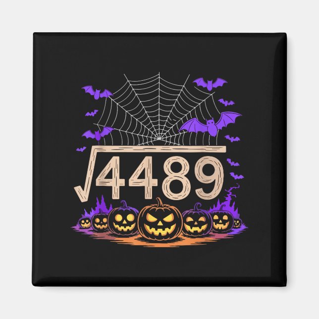 Aimant Funny 67 Meme Math Teacher 6 7 Halloween Square Ro (Devant)