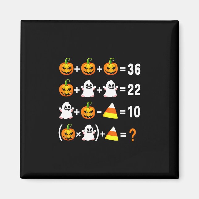 Aimant Funny 67 Meme Pumpkin Ghost Math Teacher Halloween (Devant)