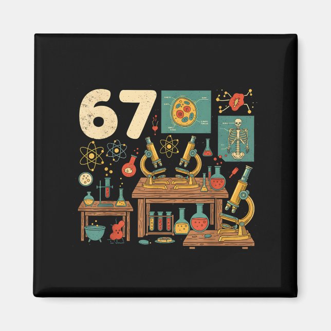 Aimant Funny 67 Meme Science Teacher Students Six Seven M (Devant)