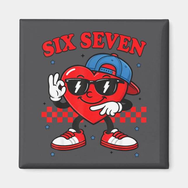 Aimant Funny 6 7 Meme Heart Six Seven 67 Valentine Couple (Devant)