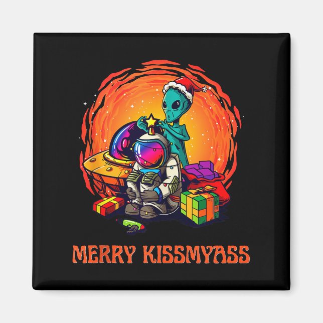 Aimant Funny Alien Christmas Shirt _ Merry Kissmy Tank To (Devant)