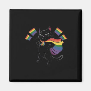 Aimant Funny Ally Chat Rainbow Gay pride Mois Lgbtq