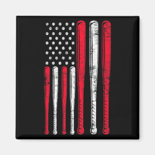Aimant Funny American Flag Baseball Team Premium T Shirt_