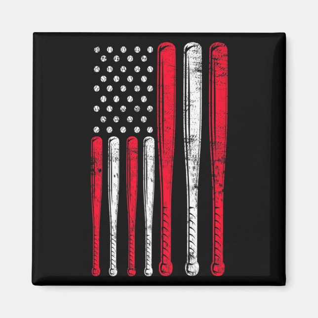 Aimant Funny American Flag Baseball Team Premium T Shirt_ (Devant)