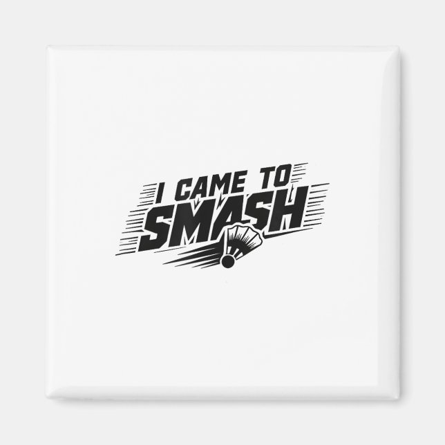 Aimant Funny Badminton Player Humour Smash Shuttle (Devant)