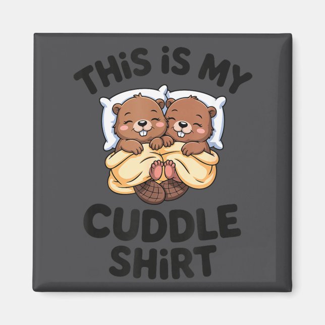 Aimant Funny Beaver Couple This Is My Cuddle  (Devant)