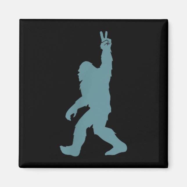 Aimant Funny Bigfoot Sasquatch Peace Sign Big Foot Squatc (Devant)