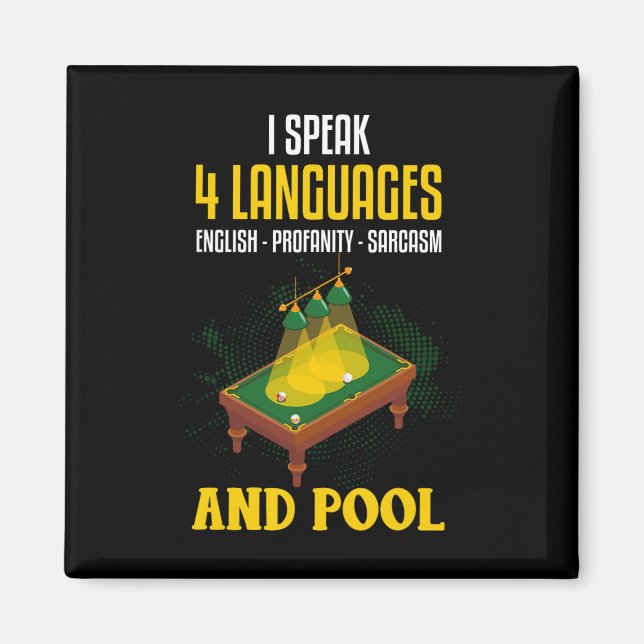 Aimant Funny Billard Chemise Joie Sarcastique Billard Poo (Devant)
