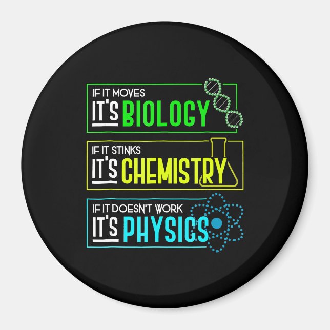 Aimant Funny Biologie Chimie Physique Science Nerd (Devant)