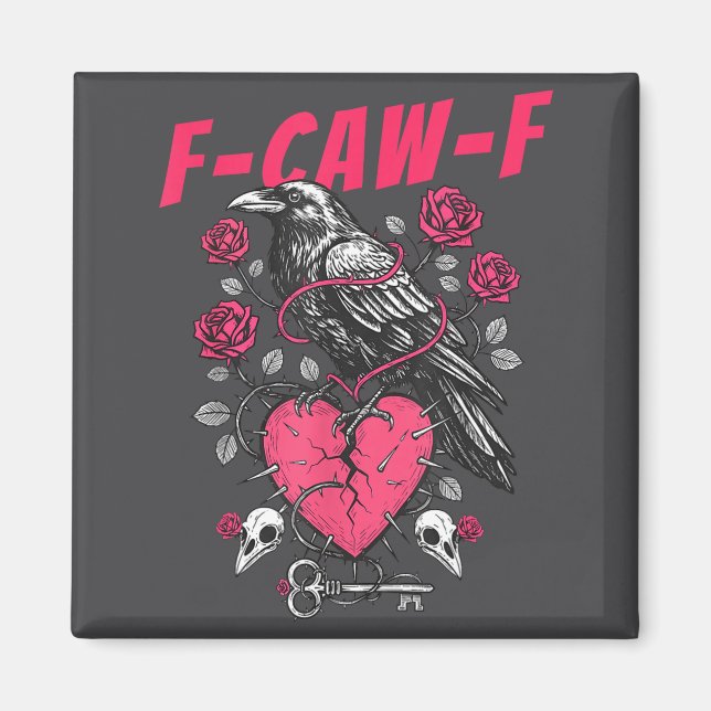 Aimant Funny Black Bird F-caw-f Anti Valentines Day Singl (Devant)