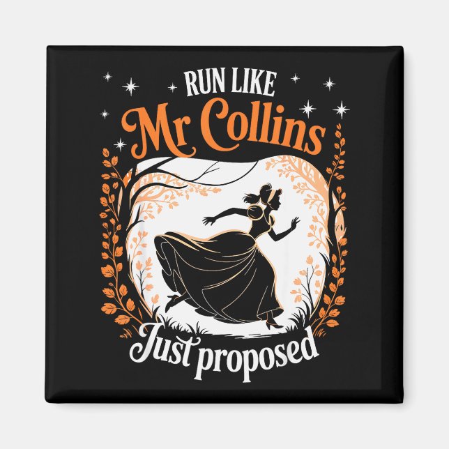 Aimant Funny Book Meme Run Like Mr Collins Just Proposed  (Devant)