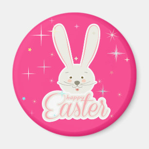 Aimant FUNNY BUNNY Happy Eogs de Pâques Hunt Party