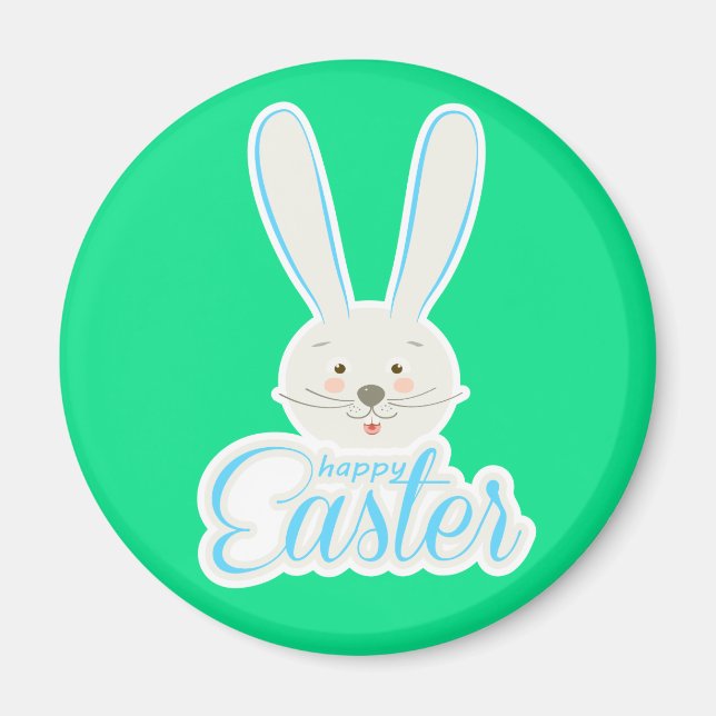 Aimant FUNNY BUNNY Joyeux OEufs de Pâques Chasse fête mig (Devant)