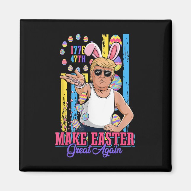 Aimant Funny Bunny Trump 47ème Mème de base de sel faire  (Devant)