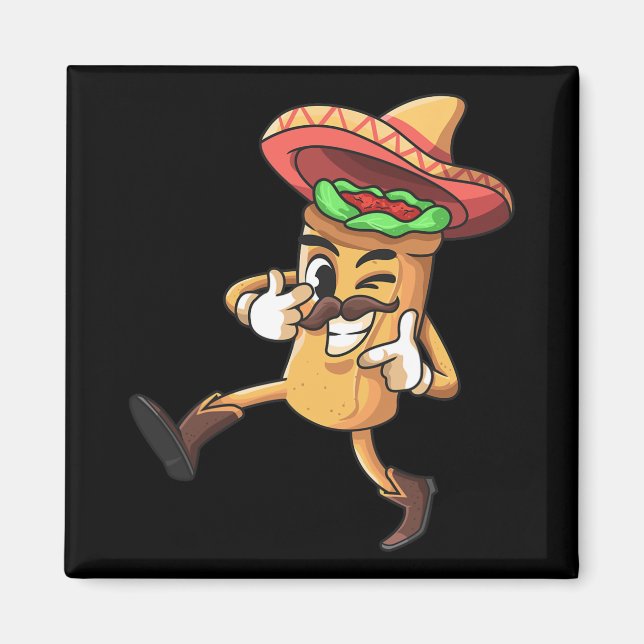 Aimant Funny Burrito Mexicain Cinco De Mayo Costume Fiest (Devant)