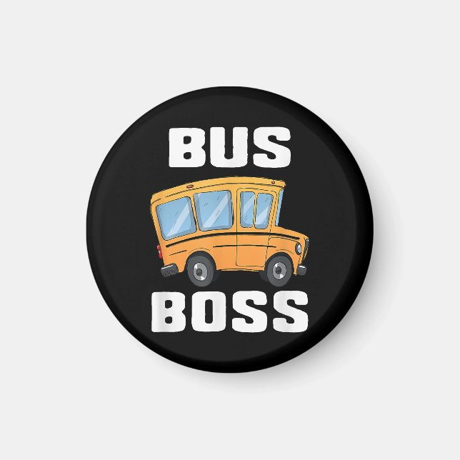 Aimant Funny Bus Boss School Bus Driver (Devant)