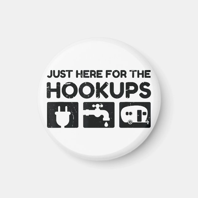 Aimant Funny Camping RV Caravan Motorhome Juste Ici Pour  (Devant)