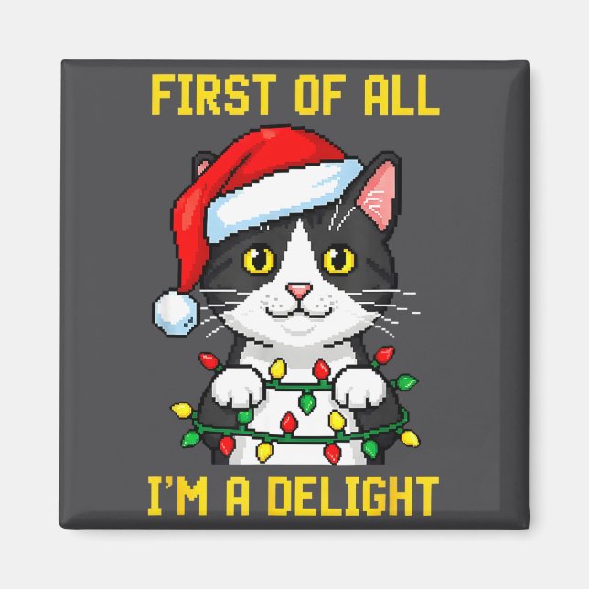 Aimant Funny Cat First Of All I'm A Delight Retro Gaming  (Devant)