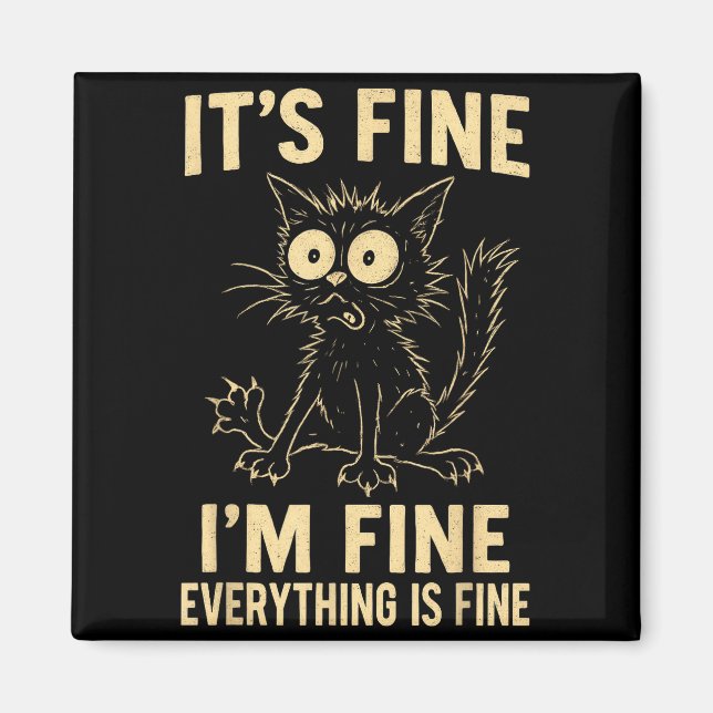 Aimant Funny Cat Graphic Tee Men Women Kids Weird Crazy M (Devant)