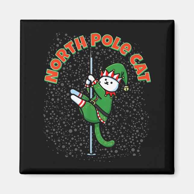 Aimant Funny Cat Le Dance Elf Costume Christmas Holiday C (Devant)