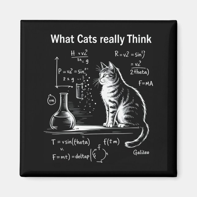 Aimant Funny Cat Physics Humor Design What Cats Really Th (Devant)