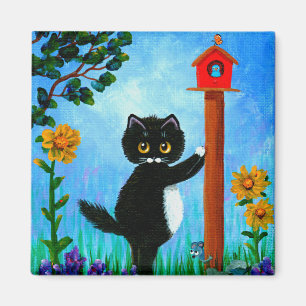 Aimant Funny Chat Souris Oiseaux Créationarts