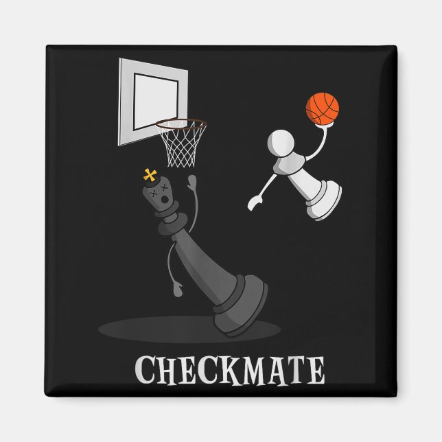 Aimant Funny Checkmate Chess Basketball Game Board King P (Devant)