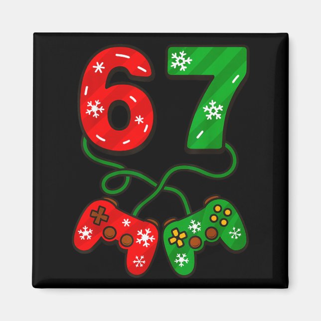 Aimant Funny Christmas 67 Meme Six Seven Video Games Game (Devant)