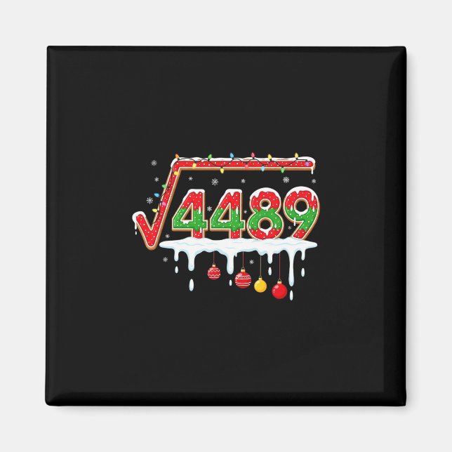 Aimant Funny Christmas 67 Meme Square Root 4489 Slang Mat (Devant)