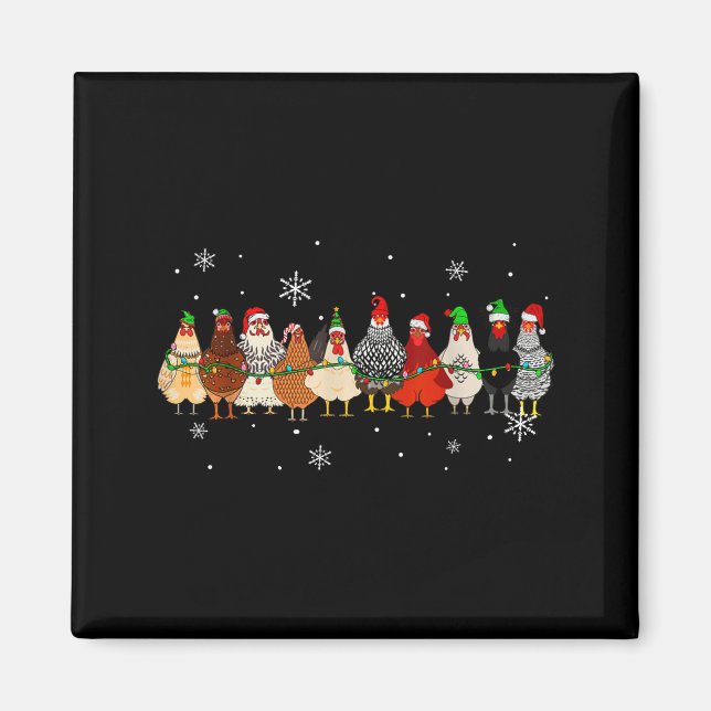 Aimant Funny Christmas Chickens Xmas Chicken Farm Animals (Devant)