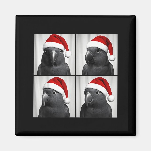 Aimant Funny Christmas Eclectus Parrot Santa Photo Booth  (Devant)
