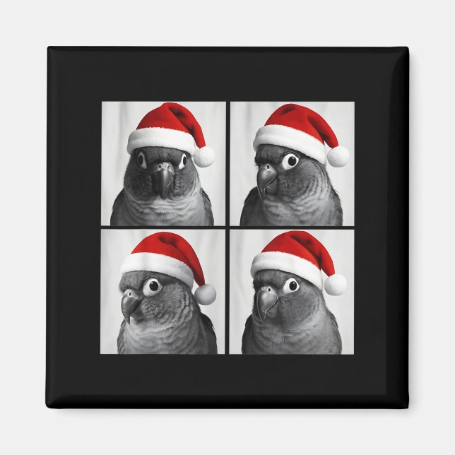 Aimant Funny Christmas Green Cheek Conure Santa Photo Boo (Devant)