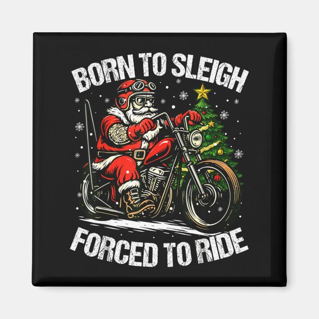 Aimant Funny Christmas Santa Riding Motorcycle Bike Biker (Devant)